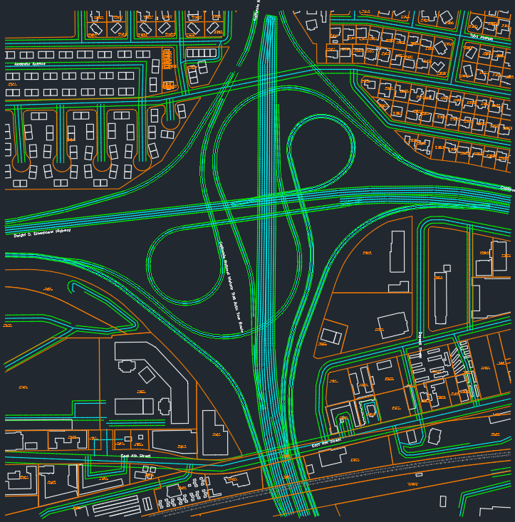 Highway cloverleaf DXF export